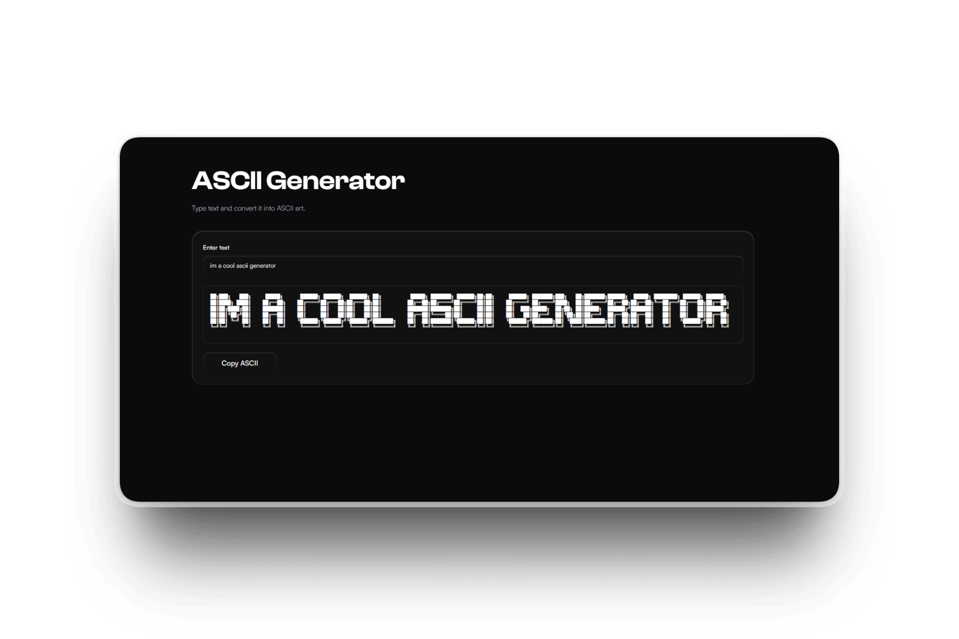 Image of Convert text to ASCII art