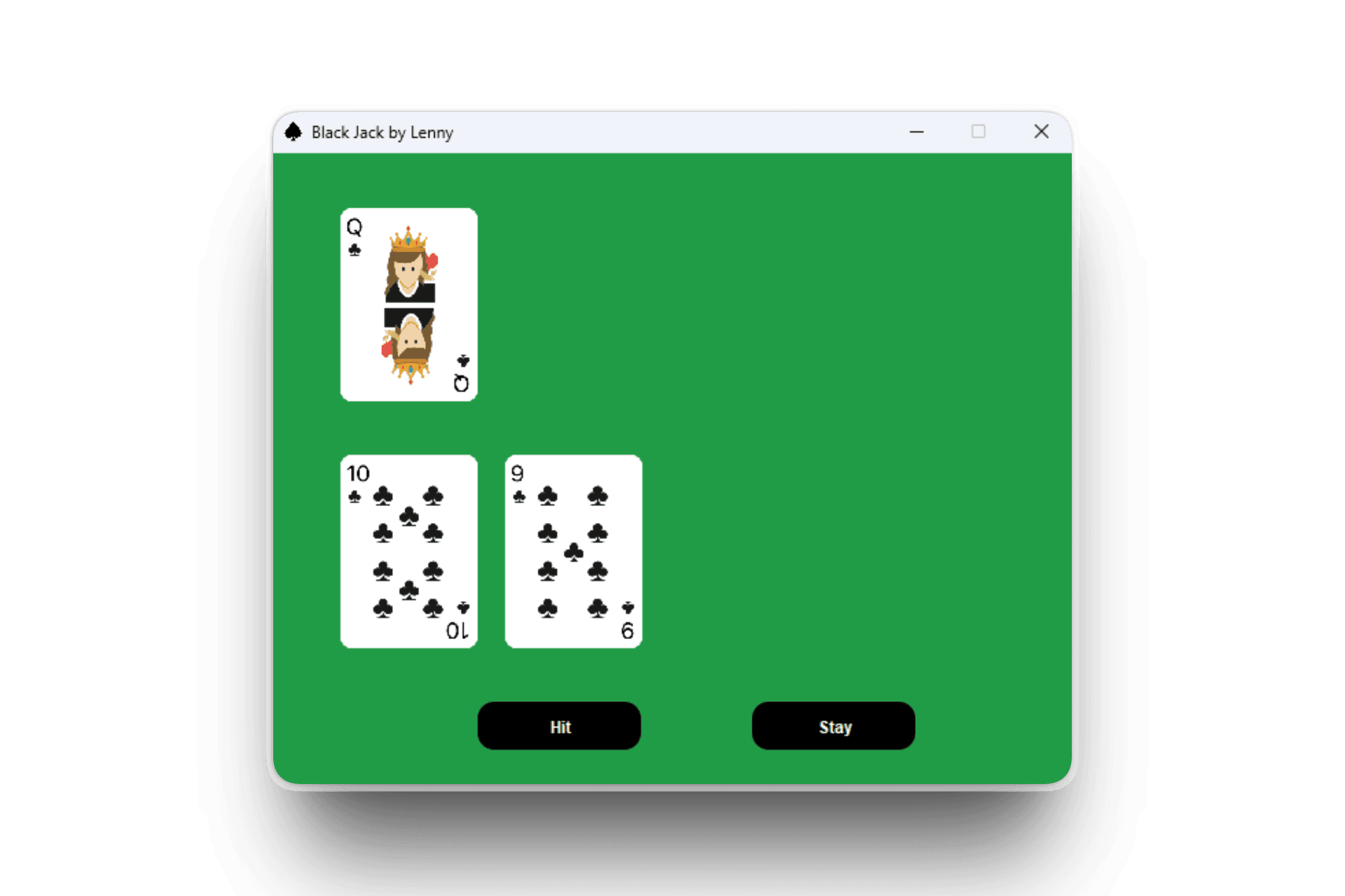 Image of BlackJack written in Java