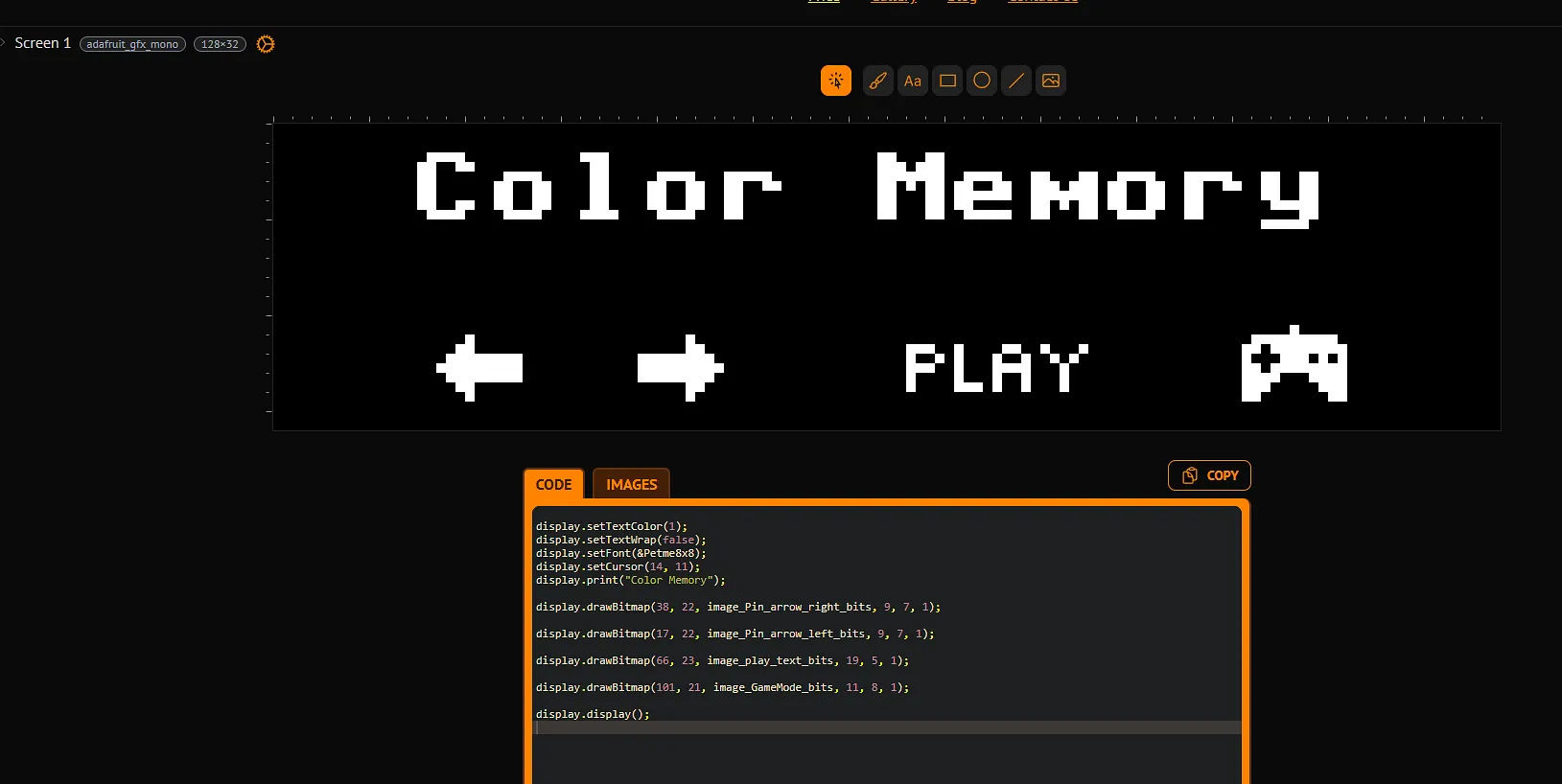 OLED UI concept shown on the QUAD·IO display