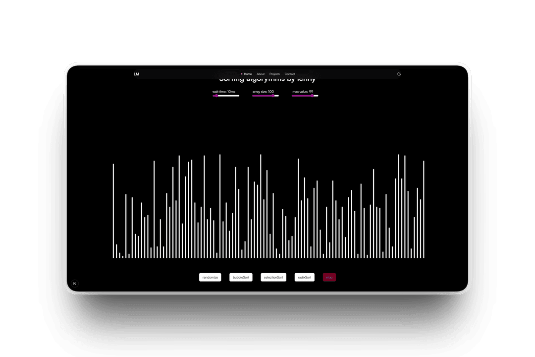image ofVisualize sorting algorithms